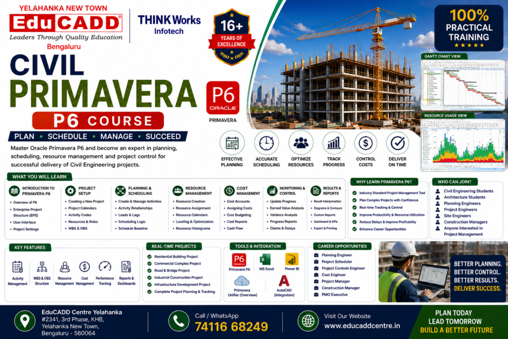 Civil Primavera Course Educadd Centre Yelahanka Bangalore Book for Course Details