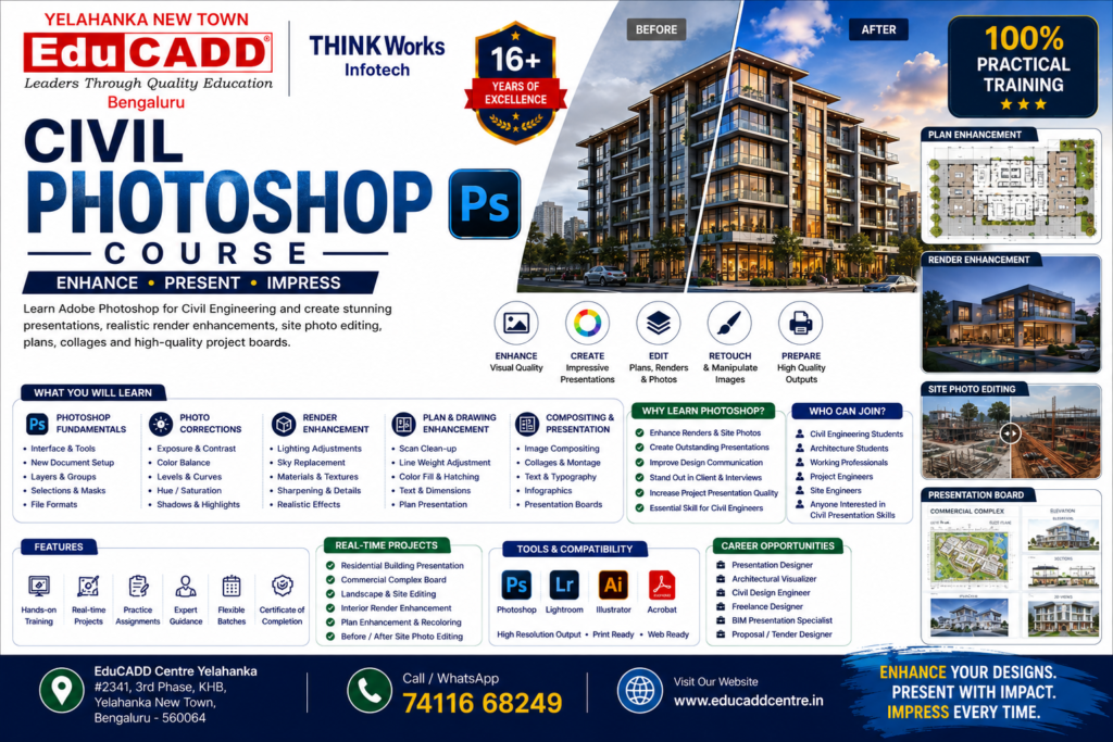 Civil Photoshop Course Educadd Centre Yelahanka Bamgalore