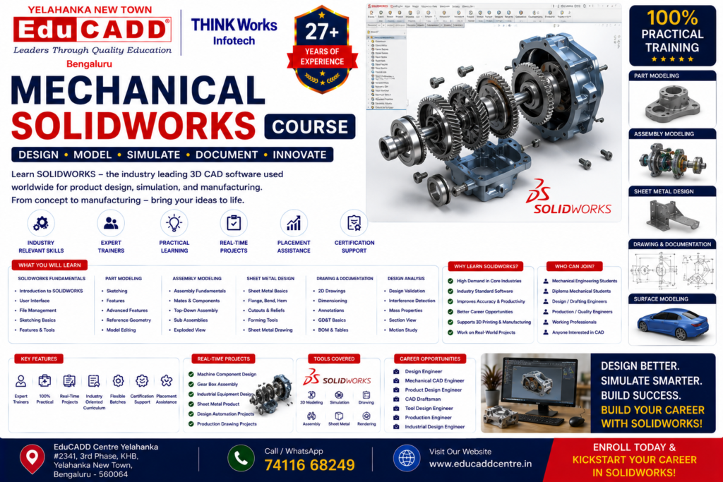 Mechanical Solidworks Course Educadd Centre Yelahanka Bangalore