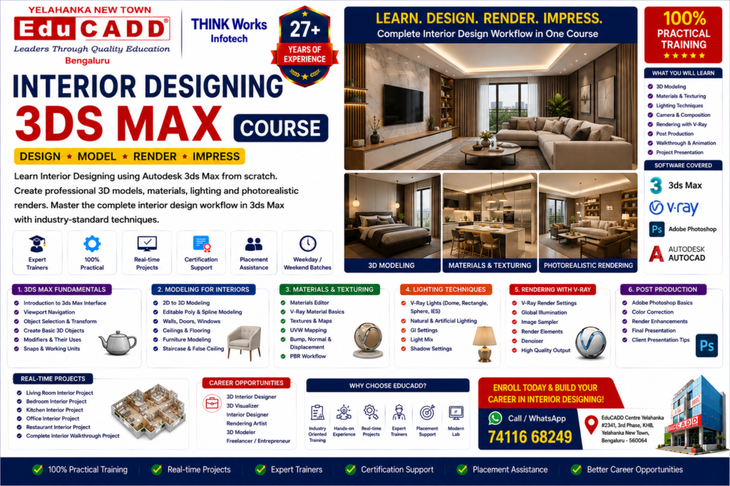 Interior Designing Course Best and Top Civil Engineering Cadd Course Training Institute Educadd Cadd Centre