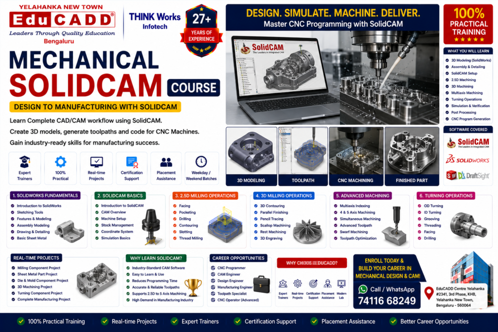 Mechanical Course MasterCAM Course Educadd Centre Yelahanka Bangalore