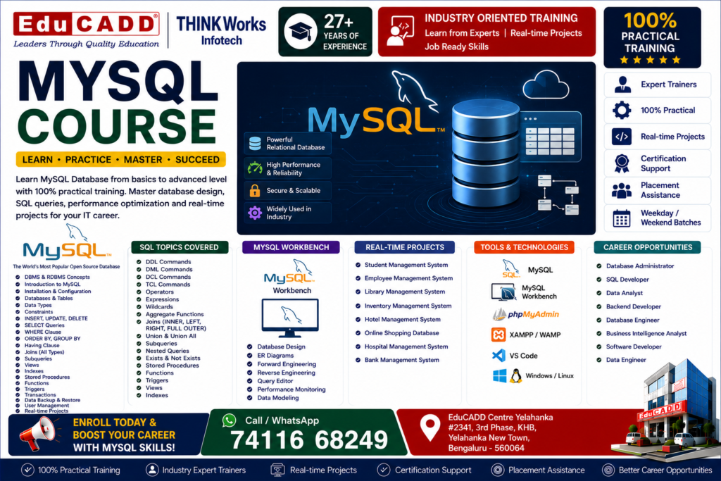 my sql Course Educadd Centre Yelahanka