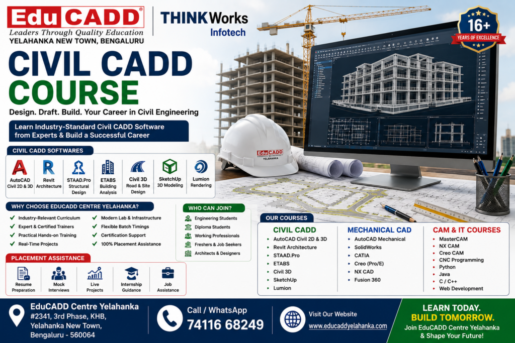 Civil Cadd Course Training Centre with 100% Placement
