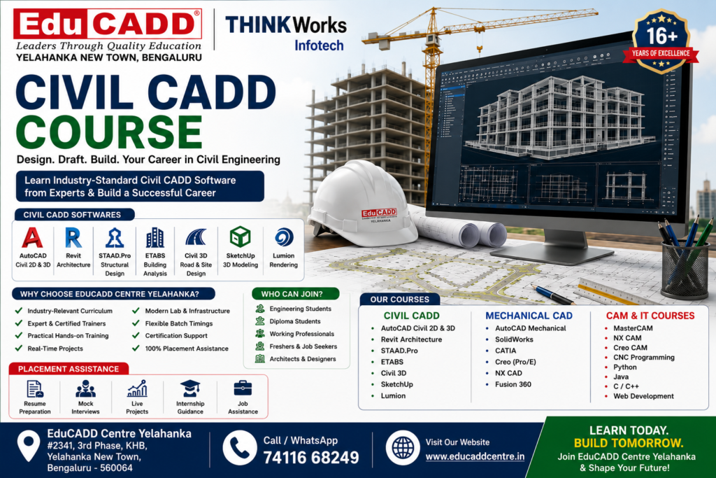 Civil Cadd Course Training Centre with 100% Placement