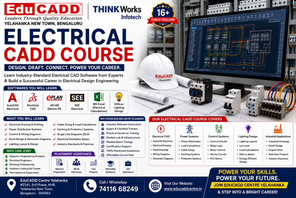 Electrical Cadd Course Training Centre Educadd Centre Yelahanka