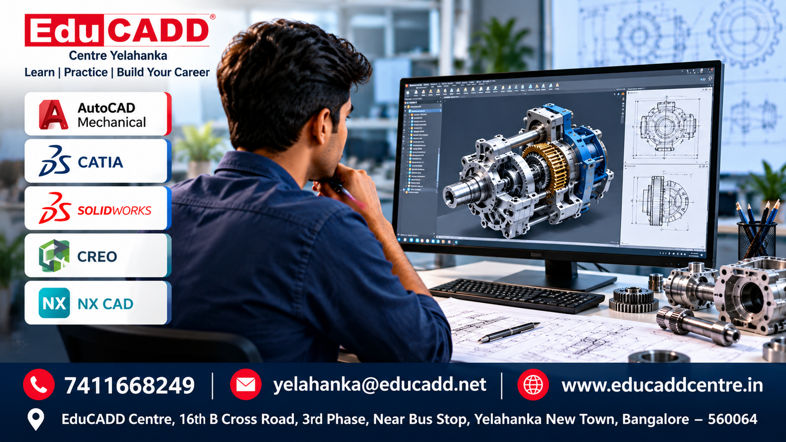 Mechanical CAD training and career guidance at EduCADD Centre Yelahanka